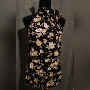 Floral Halter Romper Shorts
